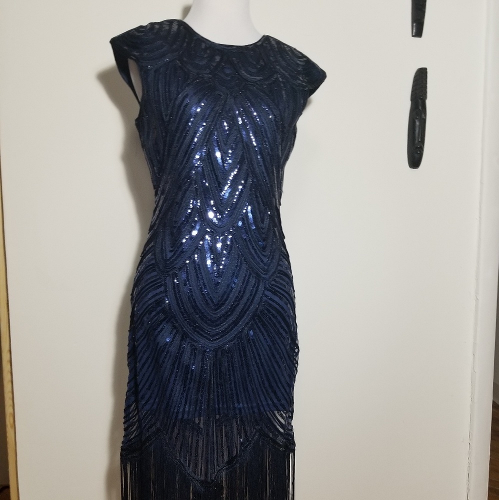 Flapper style dress navy